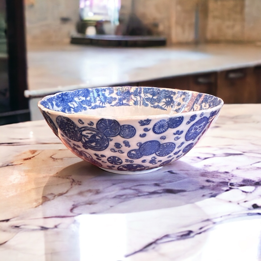 Chinese Vintage Blue & White Serving Bowl
